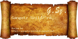 Gangetz Szilárd névjegykártya